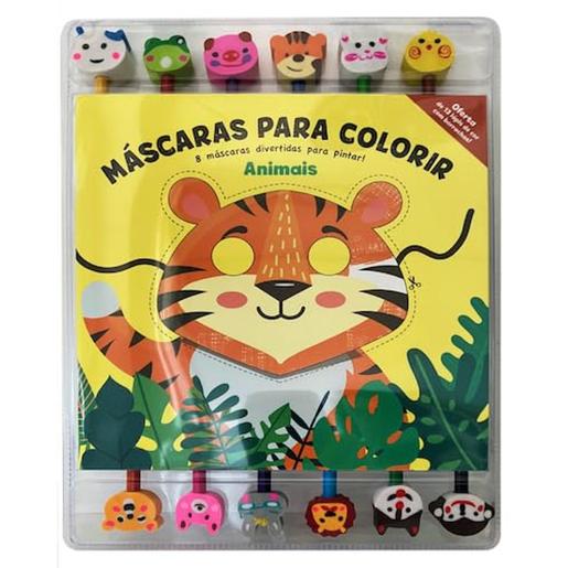 Máscaras para Colorir - Animais (português)ㅤ