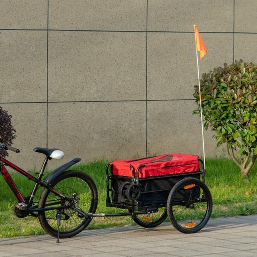 Homcom - Reboque para Bicicleta Preto e Vermelho