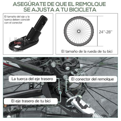 Homcom - Reboque para Bicicleta Preto e Vermelho