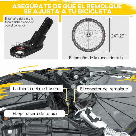 Homcom - Reboque para bicicleta Vermelho