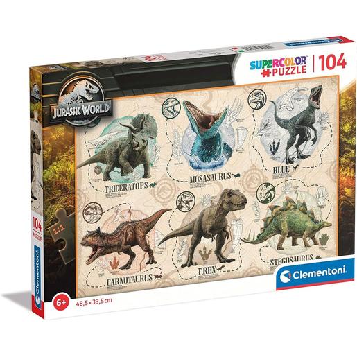 Clementoni - Jurassic World - Puzzle infantil de 104 peças: Mundo Jurássico ㅤ