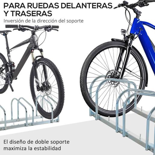 Homcom - Estacionamento para 3 bicicletas Prata