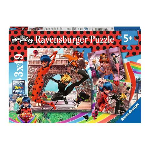 Ravensburger - Miraculous - Pack 3 puzzles 49 peças