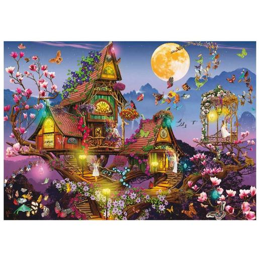 Educa Borras - Casa das Fadas Puzzle 500 peças, 48x34 cm, com Cola Fix incluída (19554) ㅤ