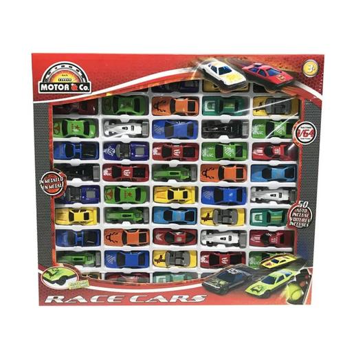 Motor & Co - Pack 50 mini-carros de corrida