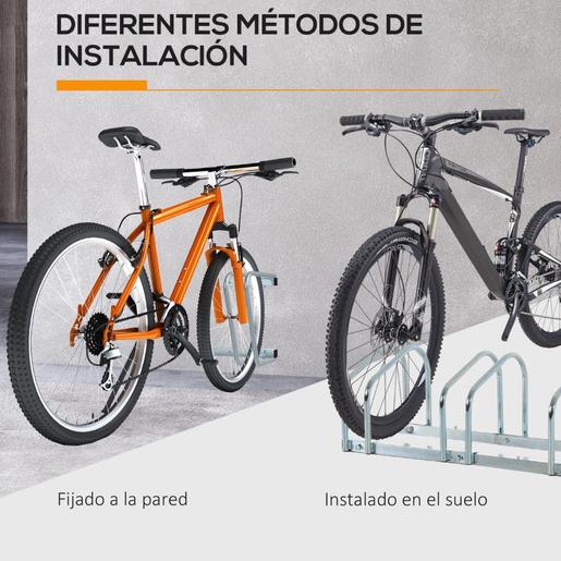 Homcom - Estacionamento para 5 bicicletas Prateado