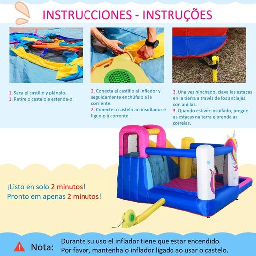 Outsunny - Castillo hinchable infantil 5 en 1