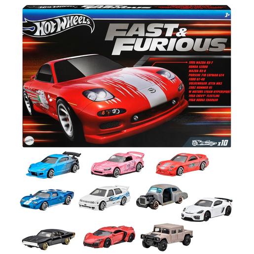 Hot Wheels Fast & Furious Carro de Brinquedo Pacote 10 Veículos