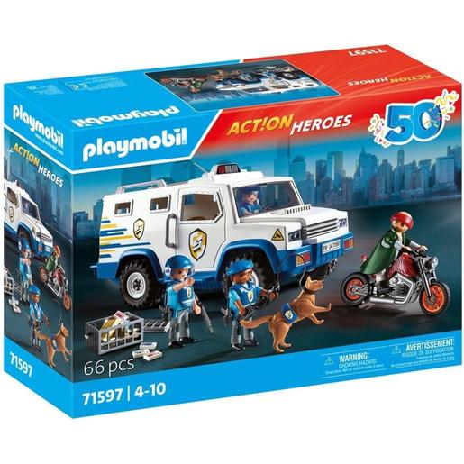 Playmobil Action Heroes - Transporte Dinheiro Polícia ㅤ