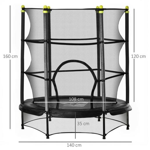 Homcom - Trampolim 140 cm diámetro com rede de segurança preto