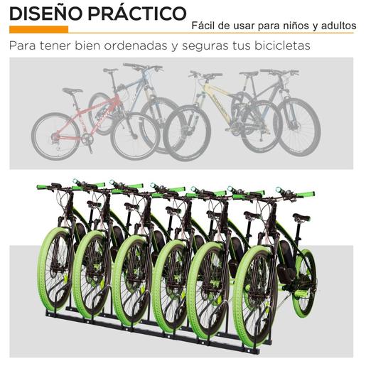 Homcom - Estacionamento para 6 bicicletas Preto