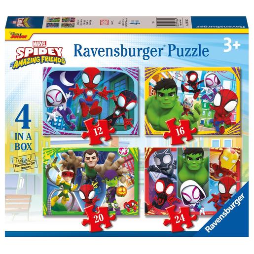 Ravensburger - Marvel Spidey Amazing Friends - Puzzle 4 em 1 caixa ㅤ