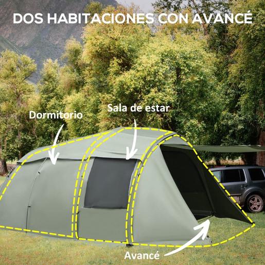 Outsunny - Tenda de campismo familiar 610x385x220 cm Verde