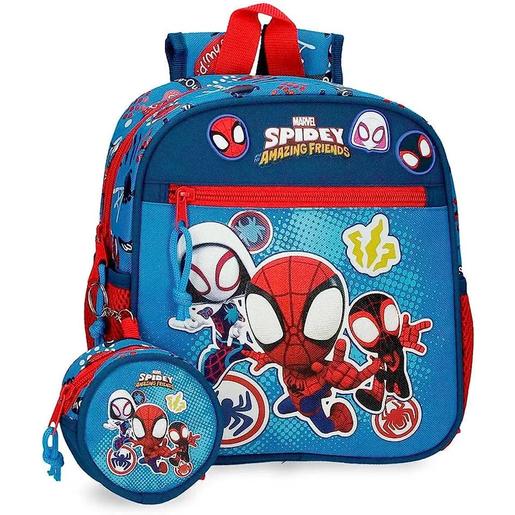 Marvel - Mochila Infantil Adaptável Go Webs 23x25x10cm Poliéster Azul