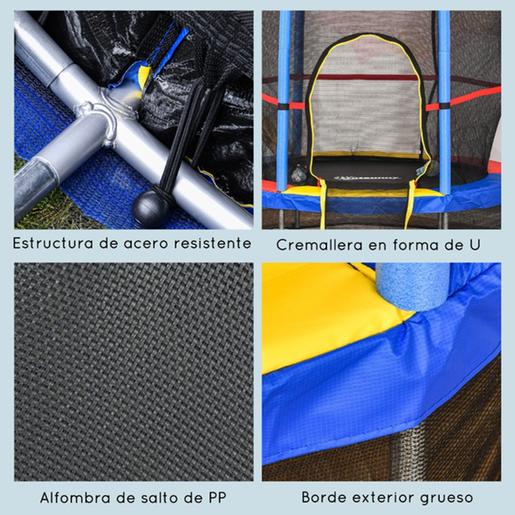 Homcom - Trampolim Azul com rede de segurança de 160 cm