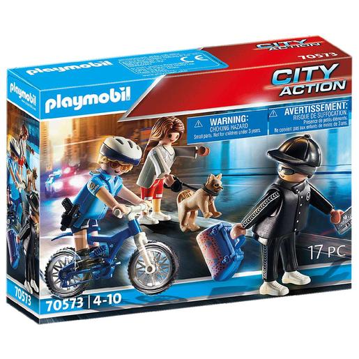 Playmobil - Bicicleta da polícia: perseguição ao ladrão de carteiras - 70573