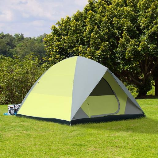 Outsunny - Tenda de campismo 3x3 m Amarelo/Cinza