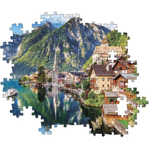 Clementoni - Puzzle de 1500 peças Paisagens da Natureza, montanha sobre o Lago, Hallstatt ㅤ