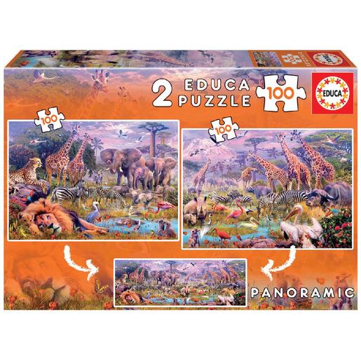 Educa Borrás - Animais Selvagens Pack Puzzles 2x100 Peças