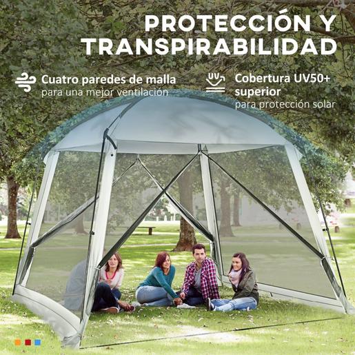 Outsunny - Tenda de Jardim com Mosquiteiros 3x3 m Branco